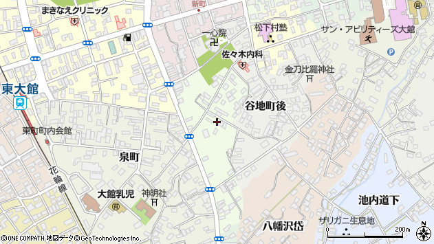 〒017-0825 秋田県大館市一心院南の地図