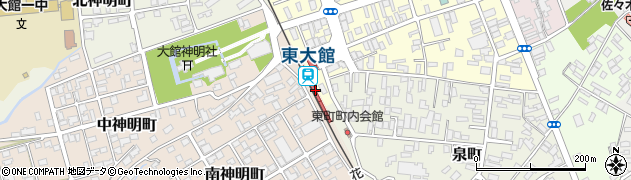 秋田県大館市周辺の地図