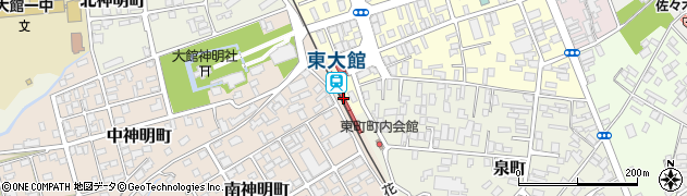 東大館駅周辺の地図