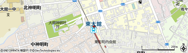 秋田県大館市常盤木町14周辺の地図