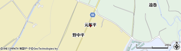 秋田県鹿角市十和田錦木（元形平）周辺の地図