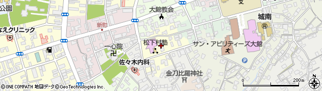 秋田県大館市谷地町周辺の地図