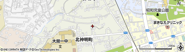 秋田県大館市北神明町周辺の地図