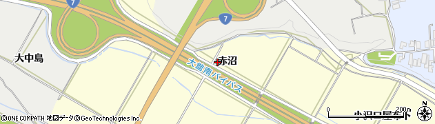 秋田県大館市根下戸（赤沼）周辺の地図