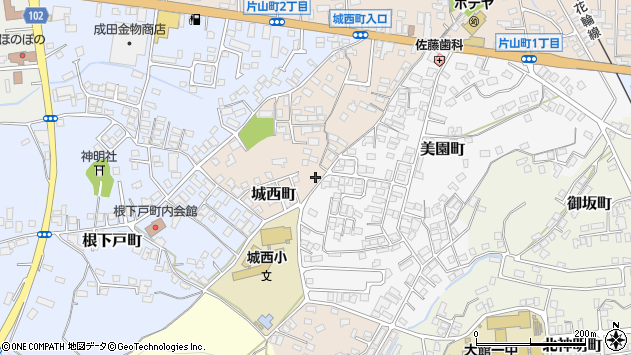 〒017-0865 秋田県大館市城西町の地図
