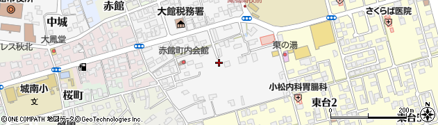 秋田県大館市赤館町周辺の地図