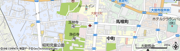 秋田県大館市大町75周辺の地図