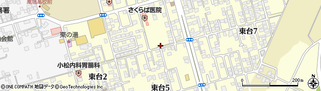 秋田県大館市東台周辺の地図