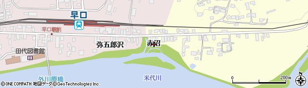 秋田県大館市岩瀬赤沼周辺の地図