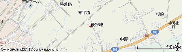秋田県鹿角市十和田岡田（後谷地）周辺の地図