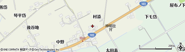 秋田県鹿角市十和田岡田（村添）周辺の地図