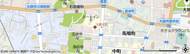 秋田県大館市大町88周辺の地図