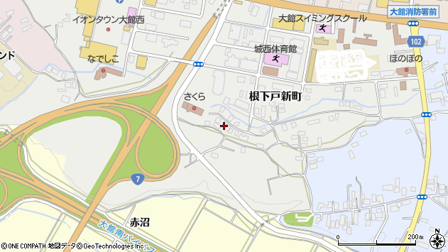 〒017-0864 秋田県大館市根下戸新町の地図
