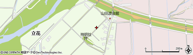 秋田県大館市立花（山田渡）周辺の地図