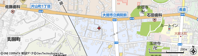 秋田県大館市幸町周辺の地図
