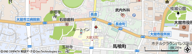 秋田県大館市大町3周辺の地図