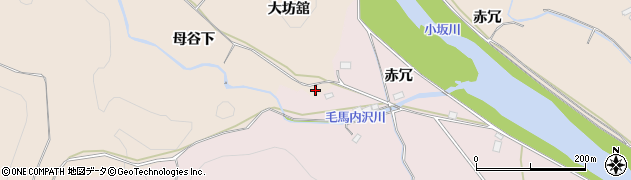 秋田県鹿角市十和田毛馬内（母谷下）周辺の地図
