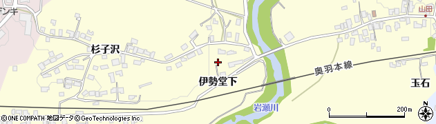 秋田県大館市岩瀬伊勢堂下44周辺の地図