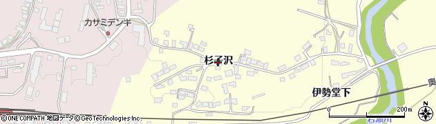 秋田県大館市岩瀬杉子沢周辺の地図