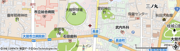秋田県大館市大館周辺の地図