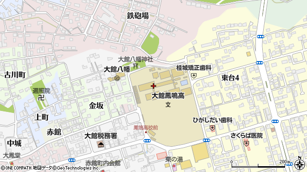 〒017-0813 秋田県大館市金坂後の地図