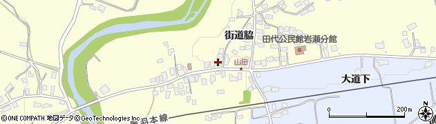 秋田県大館市岩瀬（街道脇）周辺の地図