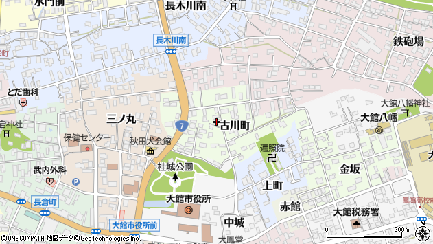〒017-0883 秋田県大館市古川町の地図