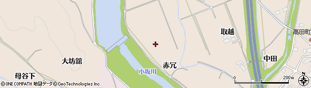 秋田県鹿角市十和田毛馬内赤冗周辺の地図