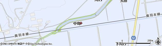 秋田県大館市川口（中島）周辺の地図