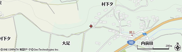 秋田県鹿角市十和田大湯（大足）周辺の地図