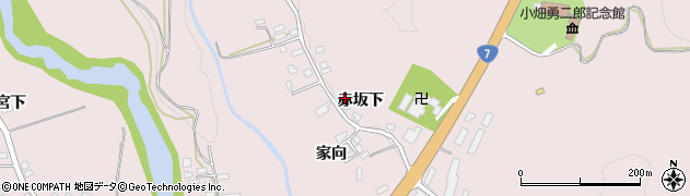 秋田県大館市早口（赤坂下）周辺の地図