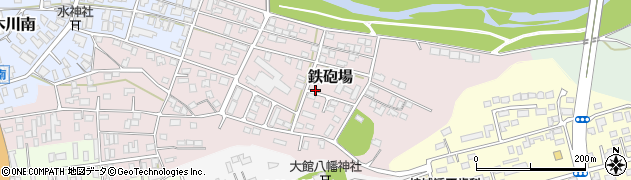 秋田県大館市鉄砲場周辺の地図