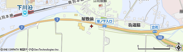 秋田県大館市立花（中立花）周辺の地図