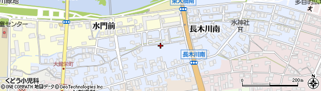 秋田県大館市長木川南周辺の地図