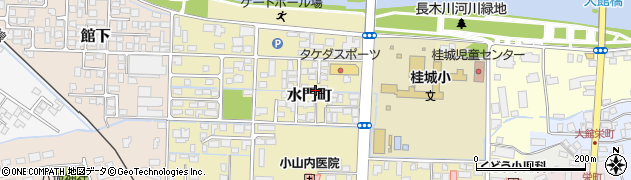 秋田県大館市水門町周辺の地図