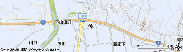 秋田県大館市川口（新家下）周辺の地図