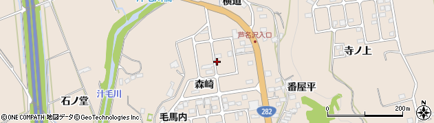 秋田県鹿角市十和田毛馬内（森崎）周辺の地図