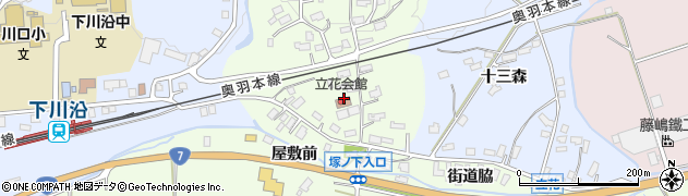 秋田県大館市立花（塚ノ下）周辺の地図
