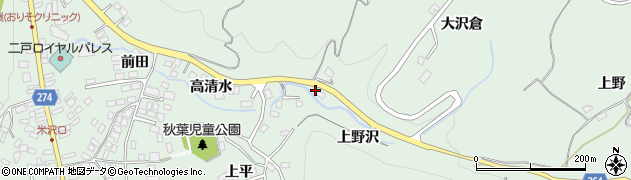 岩手県二戸市福岡上野沢周辺の地図