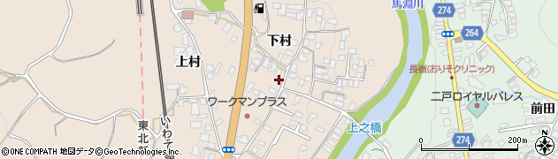 岩手県二戸市米沢（下村）周辺の地図