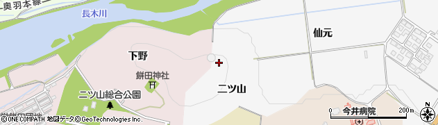 秋田県大館市片山二ツ山周辺の地図