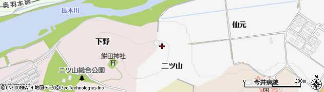 秋田県大館市片山（二ツ山）周辺の地図
