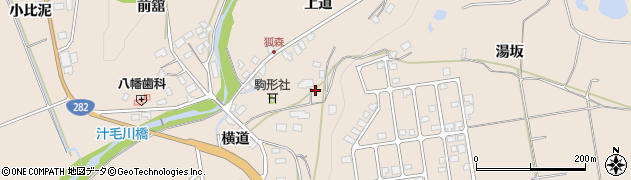 秋田県鹿角市十和田毛馬内上道周辺の地図
