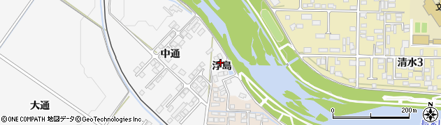 秋田県大館市片山浮島周辺の地図