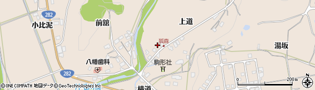 秋田県鹿角市十和田毛馬内上道28周辺の地図