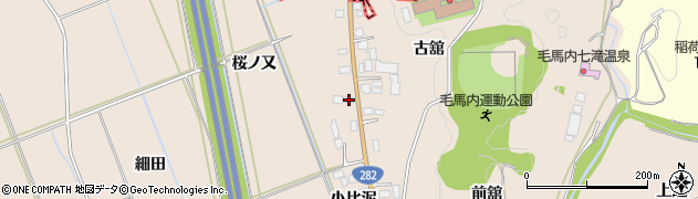 秋田県鹿角市十和田毛馬内（小比泥）周辺の地図