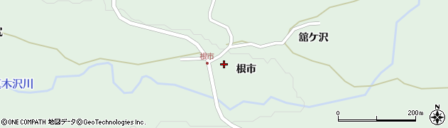 秋田県鹿角市十和田大湯根市周辺の地図