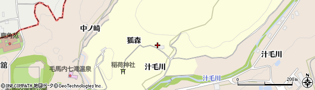 秋田県鹿角市十和田山根（汁毛川）周辺の地図
