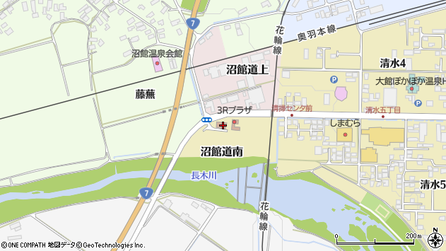 〒017-0056 秋田県大館市沼館道南の地図
