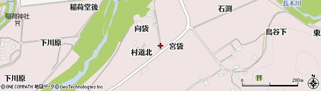 秋田県大館市東宮袋周辺の地図